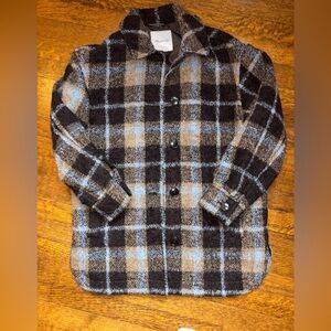 Madewell Plaid Jacket in Black and Blue